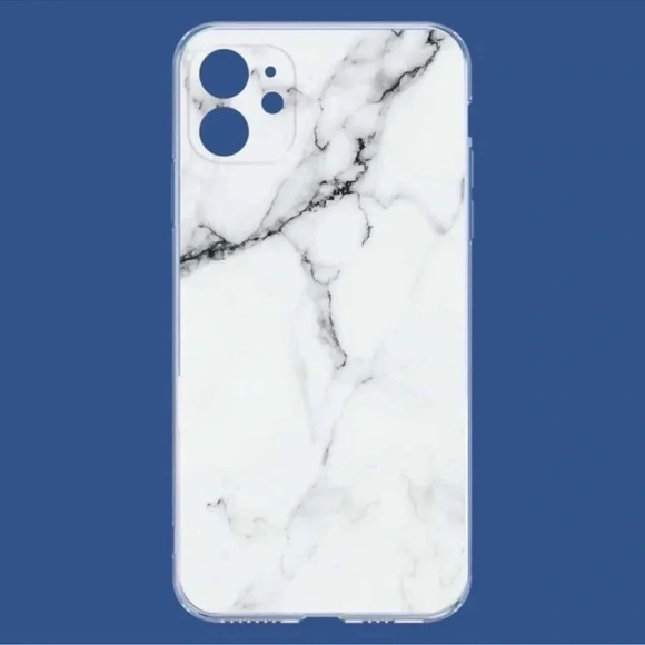 iPhone 13 White Marbled Phone Case - Picture 3 of 3